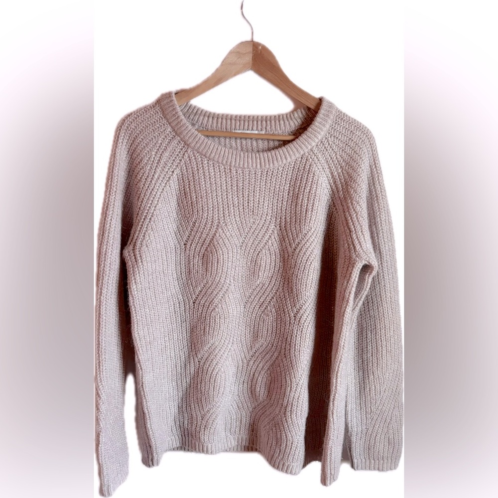 REITMAN’S Blush Pink Metallic Knit Sweater